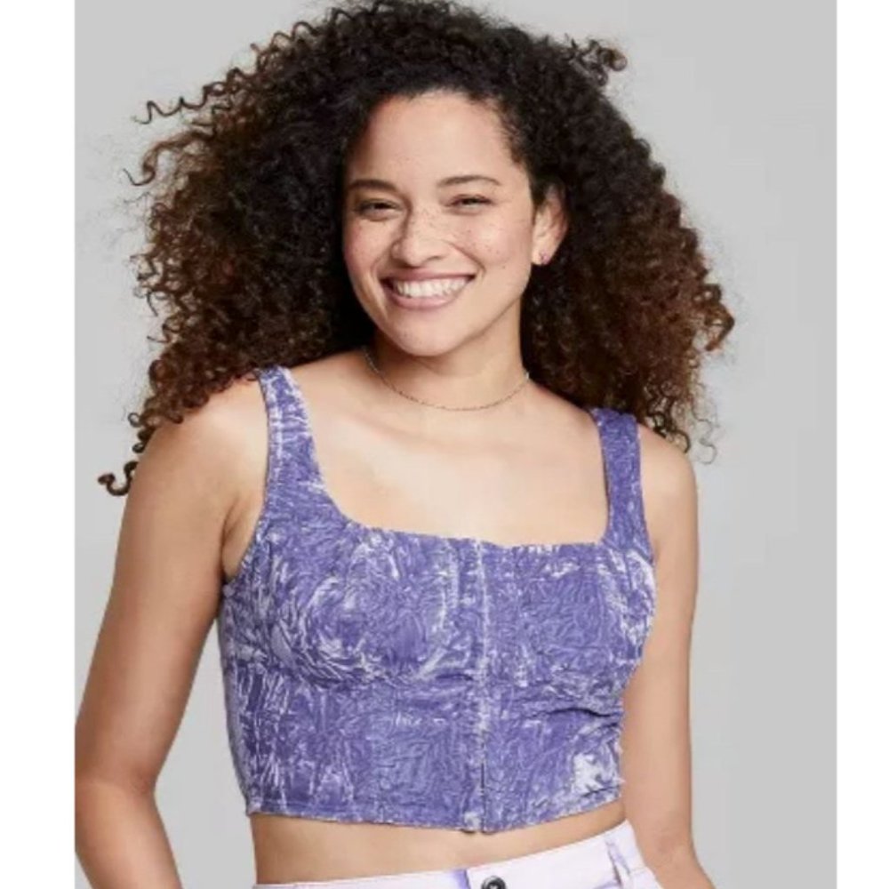 Wild Fable Velvet Corset Tank Top Violet Size Medium NWT